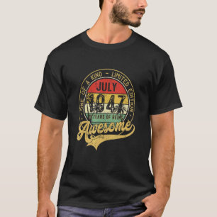 Camiseta Viñeta de 75 años Julio 1947 75º cumpleaños