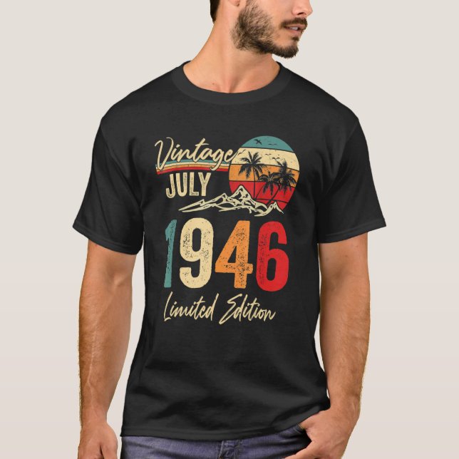 Camiseta Viñeta de 76 años Julio 1946 76º cumpleaños (Anverso)
