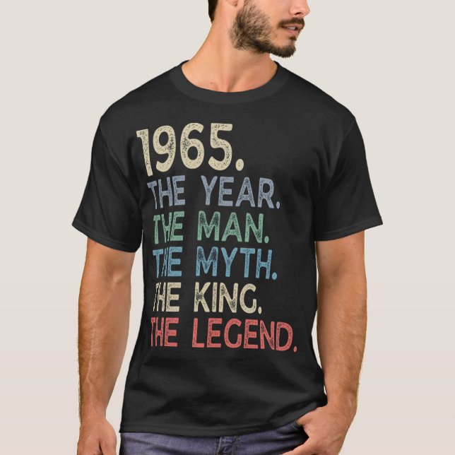 Camiseta Viñeta de año 1965 El año Mitos de Hombre Leyenda  (Anverso)