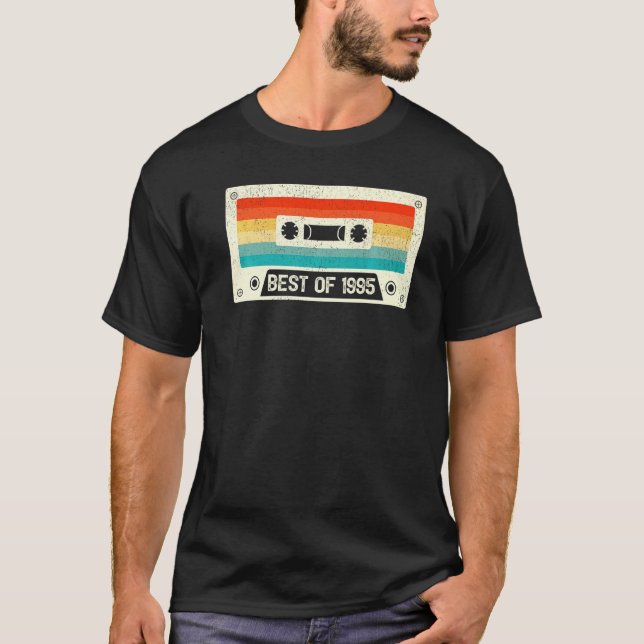 Camiseta Viñeta De Cinta Cassette De 27 Años Mejor De 1995  (Anverso)