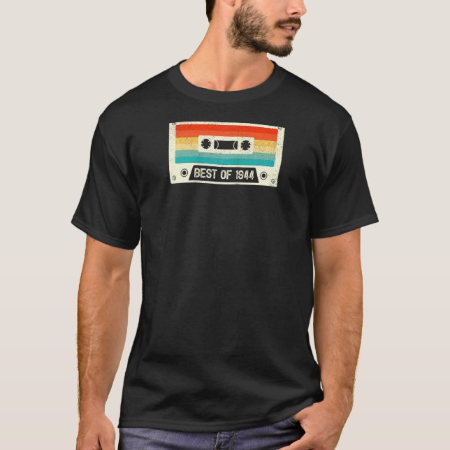 Camiseta Viñeta De Cinta Cassette De 78 Años Mejor De 1944  (Anverso)