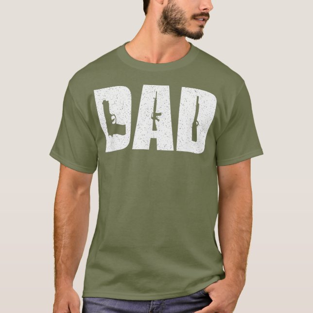 Camiseta Viñeta de colección de dAD y armas para hombres (Anverso)