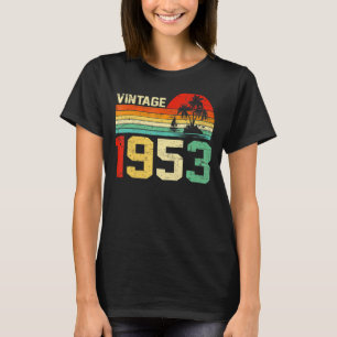 Camiseta Viñeta de cumpleaños 1953 Hombres retro Mujeres 70