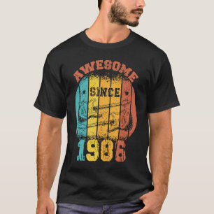 Camiseta Viñeta de cumpleaños 1986 Guit retro de 37 años