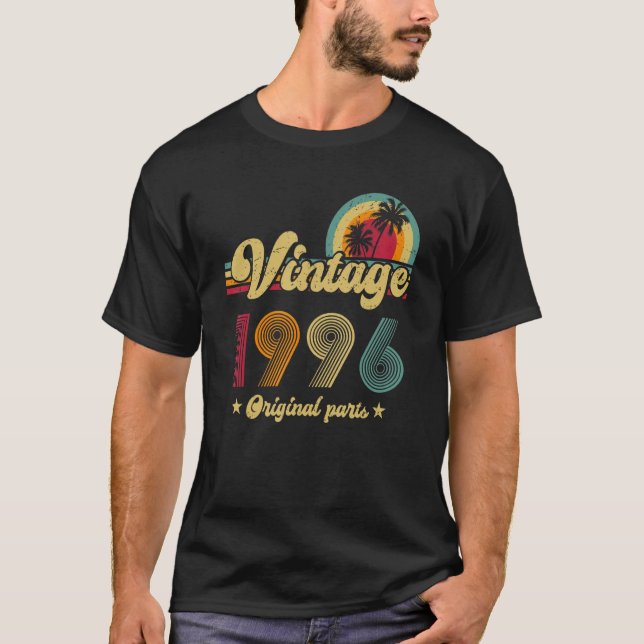 Camiseta Viñeta de cumpleaños 1996, año original de las par (Anverso)
