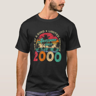 Camiseta Viñeta De Cumpleaños 2000 Hombres Retro De 22 Años