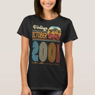 Camiseta Viñeta de cumpleaños de 22 años Octubre 2001 Mujer