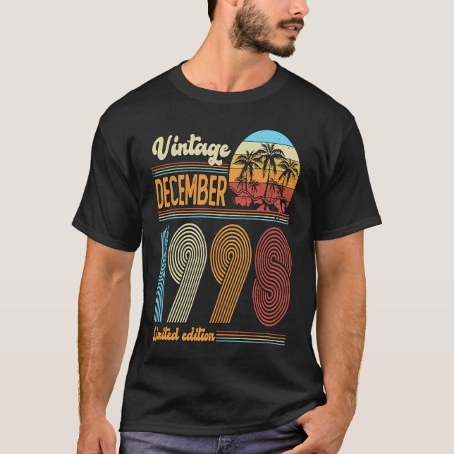 Camiseta Viñeta de cumpleaños de 25 años Diciembre de 1998  (Anverso)