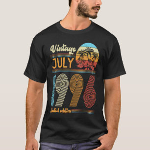 Camiseta Viñeta de cumpleaños de 27 años Julio 1996 Mujeres