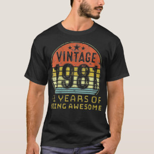 Camiseta Viñeta de cumpleaños de 41 años 1981 41ª nacida