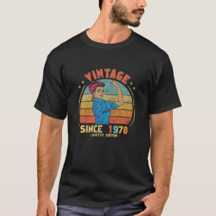 Camiseta Viñeta De Cumpleaños Retro 44 Desde 1978