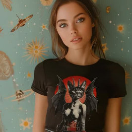 Camiseta Viñeta de gato espacial sexy de ciencia ficción de