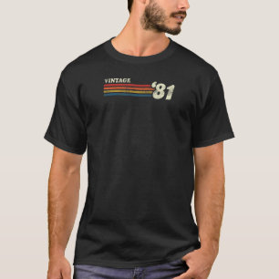 Camiseta Viñeta de pecho femenina 1981 Cumpleaños 2