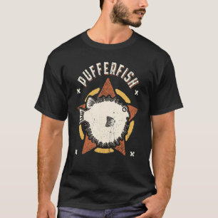 Camiseta Viñeta de Pufferfish Retro Classic Animal