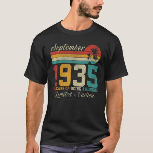 Camiseta Viñeta de Septiembre de 87 años 1935 87º cumpleaño