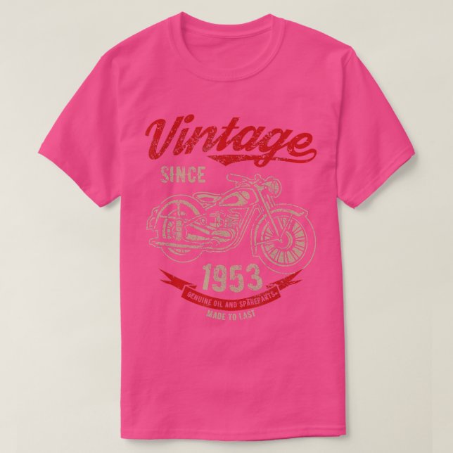 Camiseta Viñeta desde 1953 Regalo de cumpleaños Motocicleta (Diseño del anverso)
