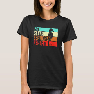 Camiseta Viñeta Eat Sleep Repetir caballito de mar