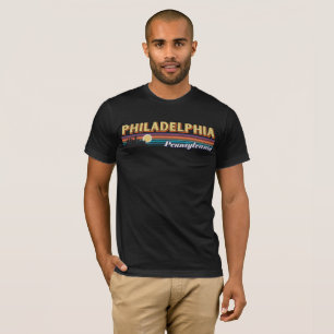 Camiseta Viñeta Filadelfia Pennsylvania Retro Stripe