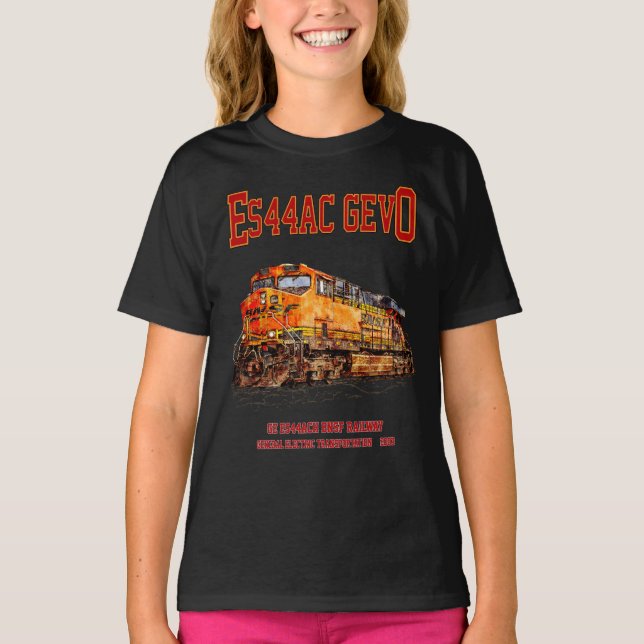 Camiseta Viñeta GE ES44AC GEVO Diesel Locomotora (Anverso)