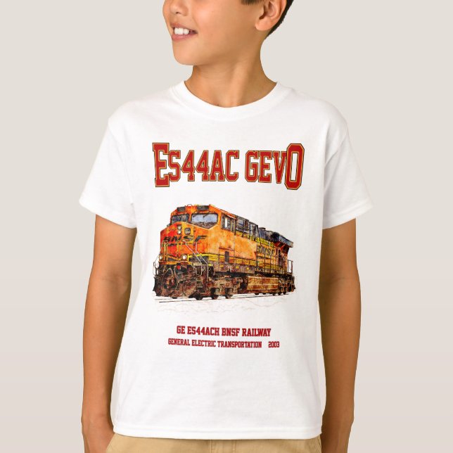Camiseta Viñeta GE ES44AC GEVO Diesel Locomotora (Anverso)