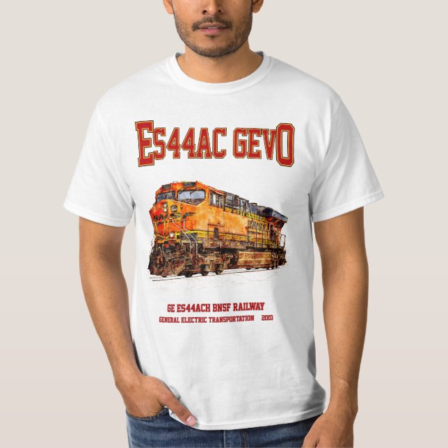 Camiseta Viñeta GE ES44AC GEVO Diesel Locomotora (Anverso)