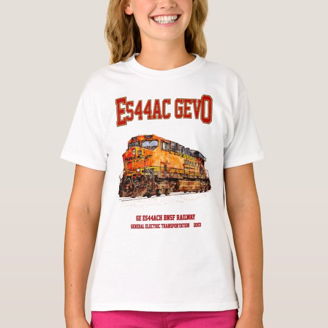 Camiseta Viñeta GE ES44AC GEVO Diesel Locomotora (Anverso)