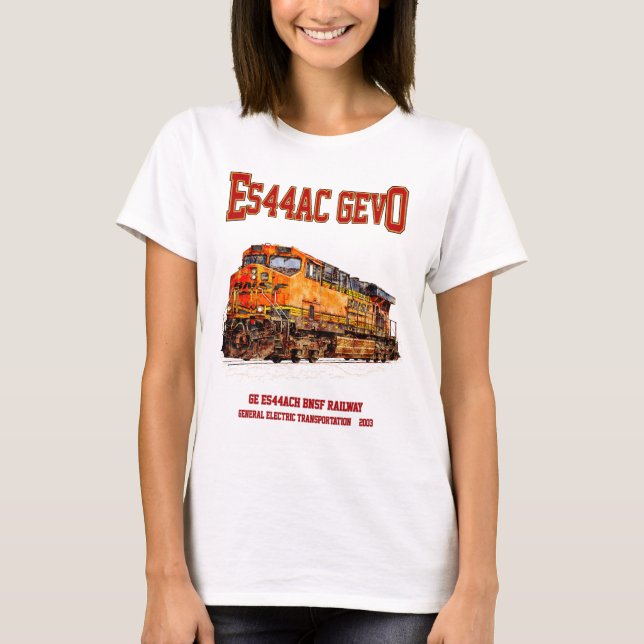 Camiseta Viñeta GE ES44AC GEVO Diesel Locomotora (Anverso)