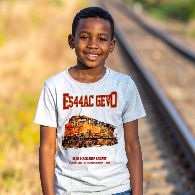 Camiseta Viñeta GE ES44AC GEVO Diesel Locomotora (Vintage GE ES44AC GEVO Diesel Locomotive. Boy Basic T-Shirt)