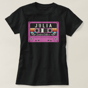 Camiseta Viñeta Julia Nombre Cinta De Cassette Rosa Cinta C