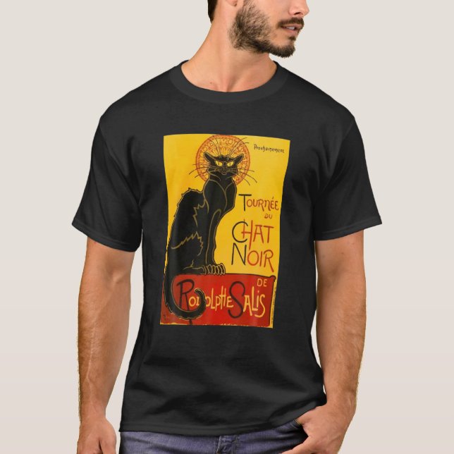 Camiseta Viñeta Le Chat Noir Gato Negro París (Anverso)