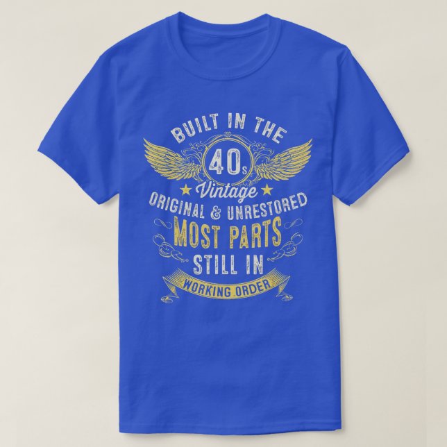 Camiseta Viñeta masculina de los años 40 construida en los  (Diseño del anverso)