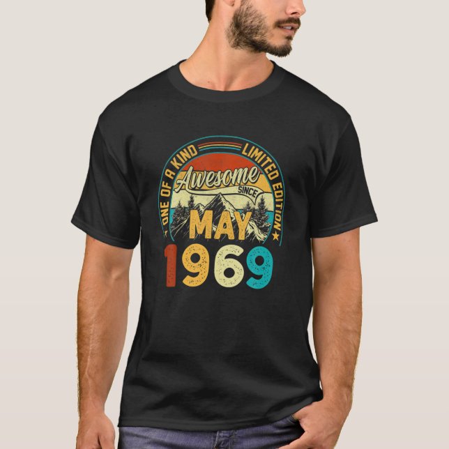 Camiseta Viñeta Mayo 1969 52 Años Retro 52º Cumpleaños (Anverso)