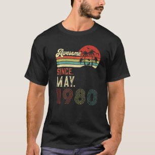 Camiseta Viñeta Mayo 1980 42º cumpleaños Retro 42 años