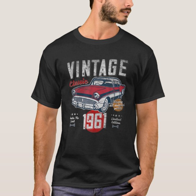 Camiseta Viñeta Nacida En 1961 60º Cumpleaños Del Clásico C (Anverso)