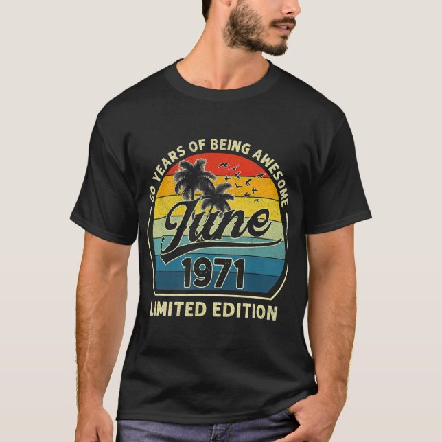 Camiseta Viñeta Nacida En Junio De 1971 Retro 50 Años De Ed (Anverso)