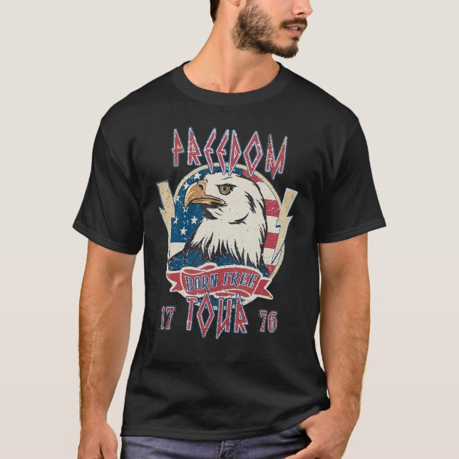 Camiseta Viñeta Nacida Libre Tour 1776 American Eagle Freed (Anverso)