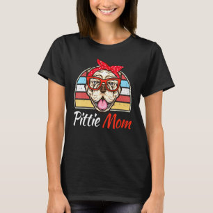 Camiseta Viñeta Pittie Mamá Americana Pitbull Terrier Dog