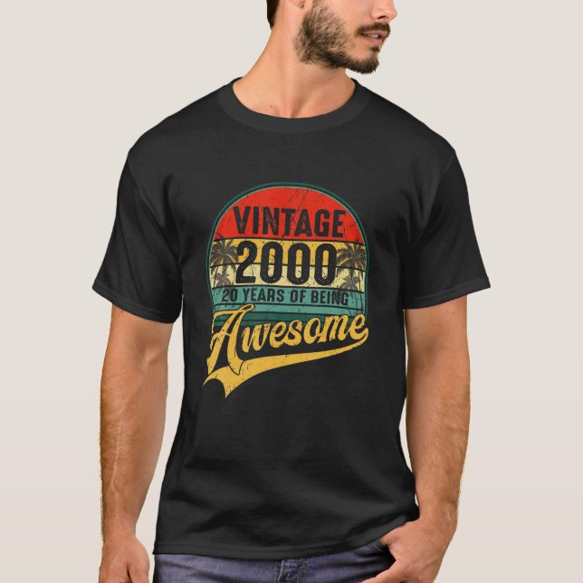 Camiseta Viñeta Retro 2000 20º Regalos de cumpleaños 20 año (Anverso)
