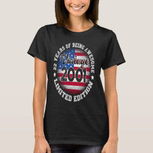 Camiseta Viñeta Retro 2001 22º cumpleaños Amer de 22 años