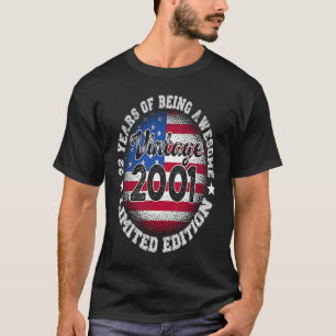 Camiseta Viñeta Retro 2001 22º cumpleaños Amer de 22 años