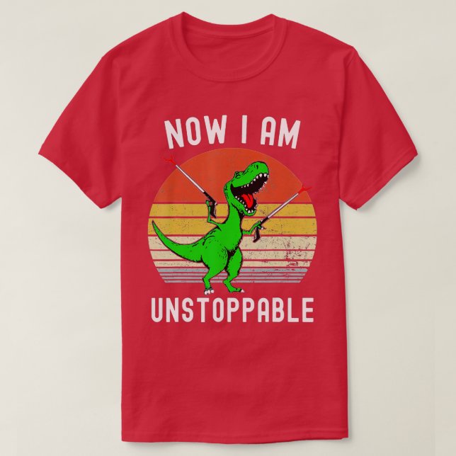 Camiseta Viñeta Retro Ahora Soy Imparable Trex Funny TRex (Diseño del anverso)