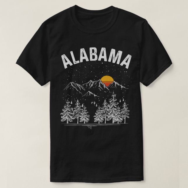 Camiseta Viñeta Retro Alabama Estado TShirt (Diseño del anverso)
