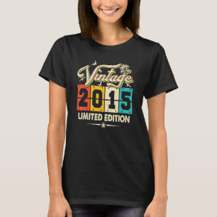 Camiseta Viñeta Retro De 8 Años Nacida En 2015 Octavo Nacim
