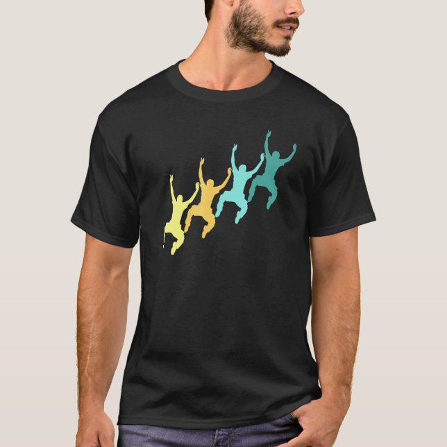 Camiseta Viñeta Retro de los años 1970 Parkour Free Runni (Anverso)