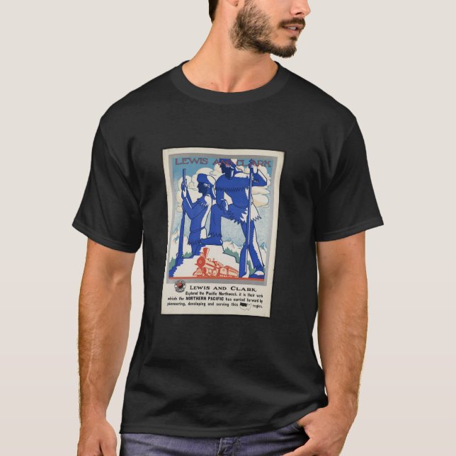 Camiseta Viñeta Retro Del Noroeste Del Pacífico Lewis Y Cla (Anverso)