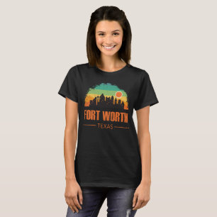 Camiseta Viñeta Retro Fort Worth City Texas Dallas 80