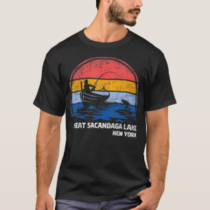 Camiseta Viñeta Retro Nueva York Gran Lago Sacandaga