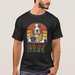 Camiseta Viñeta Retro Personal Stalker Basset Hound Dog