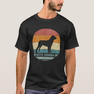 Camiseta Viñeta Retro Rottweiler Abuela Rottie Silhouette