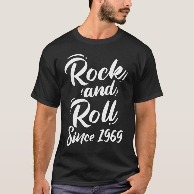 Camiseta Viñeta rock and Roll desde 1969 52º nacimiento (Anverso)